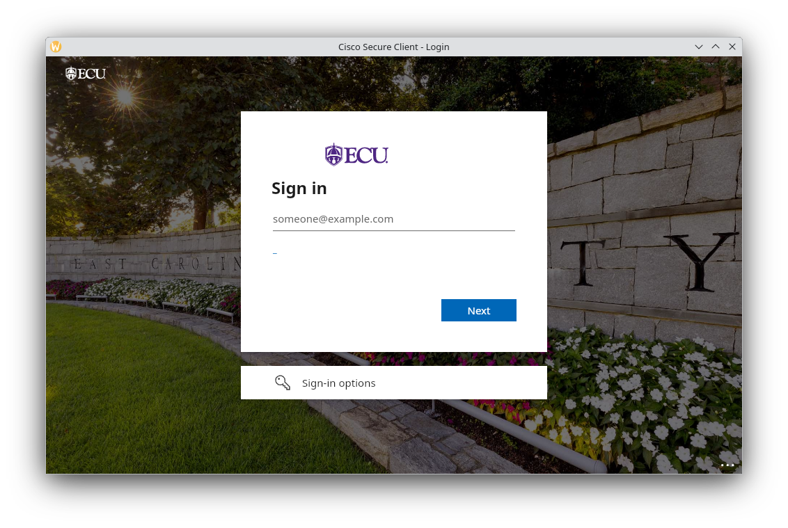 ECU login prompt